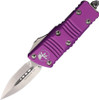 Microtech 238-10VI Mini Troodon OTF AUTO - Knife 1.99" Stonewash Double Edge Dagger Blade, Violet Aluminum Handles