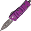 Microtech 238-10DVI Mini Troodon OTF AUTO - Knife 1.99" Apocalyptic Double Edge Dagger Blade, Distressed Violet Aluminum Handles