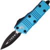 Microtech 238-1TQ Mini Troodon OTF AUTO - Knife 1.99" Black Cerakote Double Edge Dagger Blade, Turquoise Aluminum Handles