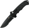 Gerber 06 AUTO Folding Knife - 3.8" S30V Black Combo Drop Point Blade, Black Aluminum Handles - 30-000377