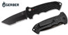Gerber 06 AUTO Folding Knife - 3.8" S30V Black Combo Drop Point Blade, Black Aluminum Handles - 30-000377