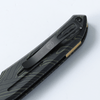 Vosteed Knives Thunderbird Trek Lock Flipper Knife - 3.48" S35VN Compound Drop Point Black Stonewash Blade, Green GT-Mascus Handles, Button Lock - TB3SG2
