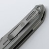 Vosteed Knives Thunderbird Trek Lock Flipper Knife - 3.48" Elmax Satin Compound Tanto Harpoon Blade, Stonewash Titanium Handles, Button Lock - A0313