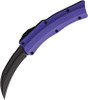 Heretic Knives Roc OTF Auto Knife - 3.2" CPM-MagnaCut Hawkbill Black DLC Blade, Purple Aluminum Handles