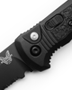 Benchmade Casbah AUTO Folding Knife - 3.4" Black S30V Partially Serrated Drop Point Blade, Black Textured Grivory Handles