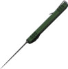 D Rocket Designs Mid-Tech Zulu Spear OTF AUTO Knife - 2.75" M390 Satin Double Edge Dagger Blade, Green Aluminum Handles