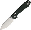 Vosteed Cutlery Raccoon Folding Knife - 3.25" 14C28N Stonewashed Drop Point Blade, Green Canvas Micarta Handles