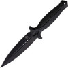 Begg Knives Steelcraft Series Filoso Dagger Fixed Blade Knife - 6" 1095 Black PVD Double Edge Dagger Blade, Milled Black Injection Molded Handles, Boltaron Sheath - BG026