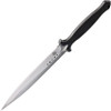 Begg Knives Steelcraft Series Filoso Dagger Fixed Blade Knife - 8" AUS-10 Satin Double Edge Dagger Blade, Milled Black Injection Molded Handles, Boltaron Sheath - BG031