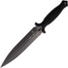 Begg Knives Steelcraft Series Filoso Dagger Fixed Blade Knife - 8" 1095 Gray PVD Double Edge Dagger Blade, Milled Black Injection Molded Handles, Boltaron Sheath - BG029