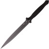 Begg Knives Steelcraft Series Filoso Dagger Fixed Blade Knife - 8" 1095 Gray PVD Double Edge Dagger Blade, Milled Black Injection Molded Handles, Boltaron Sheath - BG029