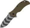 Zero Tolerance Model 0350OLTS Assisted Liner Lock Flipper Knife - 3.25" CPM-MagnaCut Tiger Stripe Plain Blade, OD Green G10 Handles