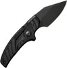 CIVIVI Knives Typhoeus Folding Push Dagger Fixed Blade Knife - 2.27" 14C28N Black Stonewashed Clip Point Blade, Black G10 Handles, Leather Sheath - C21036-1