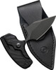 CIVIVI Knives Typhoeus Folding Push Dagger Fixed Blade Knife - 2.27" 14C28N Black Stonewashed Clip Point Blade, Black G10 Handles, Leather Sheath - C21036-1