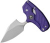 CIVIVI Knives Typhoeus Folding Push Dagger Fixed Blade Knife - 2.27" 14C28N Stonewashed Clip Point Blade, Purple G10 Handles, Leather Sheath - C21036-2