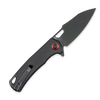 Cobratec Knives Wolverine Folding Knife - 3.125" Black Titanium Coated D2 Drop Point Blade, Black G10 Handles, Deep Carry Pocket Clip
