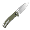 Cobratec Knives Wolverine Folding Knife - 3.125" Satin D2 Drop Point Blade, OD Green G10 Handles, Deep Carry Pocket Clip
