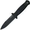 Demko Knives Armiger 4 Fixed Blade Boot Knife - 4.25" 80CrV2 Black Powder Coated Double Edge Spear Point Plain Blade, Black Thermal Plastic Rubber Handle, Full Tang, Kydex Sheath