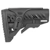 F.A.B. Defense Tactical Buttstock with Adjustable Cheek Rest - Fits AR Rifles, Black