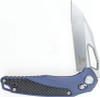 DEFCON Knives Recon Folding Knife - 3.75" Bohler M390 Wharncliffe Blade, Blue Titanium Handles with Carbon Fiber Inlay, Axis Lock - TF9132