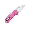 CJRB Cutlery Mini Pyrite Folding Knife - 2.17" AR-RPM9 Sand Polish Wharncliffe Blade, Pink Aluminum Handles, Button Lock - J1933-PK