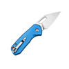 CJRB Cutlery Mini Pyrite Folding Knife - 2.17" AR-RPM9 Sand Polish Wharncliffe Blade, Blue Aluminum Handles, Button Lock - J1933-BU