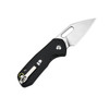 CJRB Cutlery Mini Pyrite Folding Knife - 2.17" AR-RPM9 Sand Polish Wharncliffe Blade, Black Aluminum Handles, Button Lock - J1933-BK