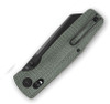 Bestech Knives Slasher Crossbar Lock Folding Knife - 3.5" D2 Black Sheepsfoot Blade, Green Canvas Micarta Handles - BG56B-2