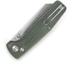 Bestech Knives Slasher Crossbar Lock Folding Knife - 3.5" D2 Stonewashed Sheepsfoot Blade, Green Canvas Micarta Handles - BG56B-1
