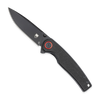 CobraTec Knives Samson Folding Knife - 3.25" D2 Steel Black Blade, Black G10 Handles, Red Pivot Accent