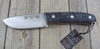 Joker Knives BS-9 URSUS Bushcraft Fixed Blade Knife - 4" 1.4116 Satin Drop Point, Black Canvas Micarta Handles, Leather Sheath - CM116