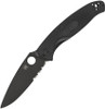 Spyderco Resilience Lightweight Folding Knife - 4.2" Black Oxide Partially Serrated Blade, Black FRN Handles, Liner Lock - C142PSBBK