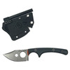 Outdoor Element Contour Feather Adventure Survival Knife - 2" VG-10 Stainless Steel Blade, Black G10 Handle, Black Kydex Sheath