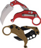 Reate Knives EXO-K Button Lock Gravity Karambit - 3.13" Bohler N690 Satin Blade, Textured Red Aluminum Handles, Includes Trainer
