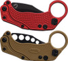 Reate Knives EXO-K Button Lock Gravity Karambit - 3.13" Bohler N690 Black PVD Blade, Textured Red Aluminum Handles, Includes Trainer