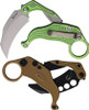 Reate Knives EXO-K Button Lock Gravity Karambit - 3.13" Bohler N690 Satin Blade, Textured Lime Green Aluminum Handles, Includes Trainer