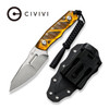 CIVIVI Knives PG Knives Propugnator Fixed Blade Knife - 4.15" D2 Stonewashed Reverse Tanto Blade, Milled Ultem Handles, Kydex Sheath - C23002-3