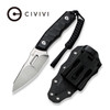 CIVIVI Knives PG Knives Propugnator Fixed Blade Knife - 4.15" D2 Stonewashed Reverse Tanto Blade, Milled Black G10 Handles, Kydex Sheath - C23002-1