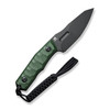 CIVIVI Knives PG Knives Propugnator Fixed Blade Knife - 4.15" D2 Black Stonewashed Reverse Tanto Blade, Milled Green Canvas Micarta Handles, Kydex Sheath - C23002-2