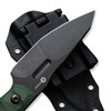 CIVIVI Knives PG Knives Propugnator Fixed Blade Knife - 4.15" D2 Black Stonewashed Reverse Tanto Blade, Milled Green Canvas Micarta Handles, Kydex Sheath - C23002-2