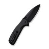 Sencut Knives ArcBlast Button Lock Flipper Knife - 2.98" Black Modified Drop Point Blade, Black Aluminum Handles - S22043B-1