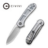 CIVIVI Knives C907A-7 Elementum Flipper Knife - 2.96" D2 Satin Blade, Polished Lexan Handles, Liner Lock