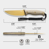 CIVIVI Knives Stormridge Fixed Blade Knife - 3.92" Nitro-V Desert Tan Stonewashed Straight Back Blade, Contoured Tan G10 Handles, Kydex Sheath - C23041-2