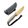 CIVIVI Knives Stormridge Fixed Blade Knife - 3.92" Nitro-V Desert Tan Stonewashed Straight Back Blade, Contoured Tan G10 Handles, Kydex Sheath - C23041-2