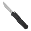 CobraTec Knives Small FS-X Gen II AUTO OTF - 2.75" D2 Stonwashed Steel Drop Point Blade, Black Aluminum Handles