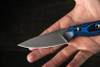 TOPS Knives Dicer 3 Paring Knife - 3.5" CPM-S35VN Tumble Finished Blade, Black Micarta & Blue/Black G10 Handles, Black Kydex Sheath - DCR3-01