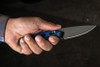 TOPS Knives Dicer 3 Paring Knife - 3.5" CPM-S35VN Tumble Finished Blade, Black Micarta & Blue/Black G10 Handles, Black Kydex Sheath - DCR3-01