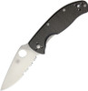 Spyderco Tenacious Folding Knife - 3.39" Satin Combo Blade, Carbon Fiber/G10 Laminate Handles, Liner Lock - C122CFPS