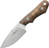 Viper Knives Handy Fixed Blade Knife - 3.3" CPM-MagnaCut Satin Drop Point Blade, 3D Machined Walnut Wood Handles, Leather Sheath - VT4038NO