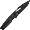 Kizer Knives Vanguard Dogfish Button Lock - Folding Knife 3.15" 154CM Black Drop Point Blade, Black Machined Aluminum Handles - V3640C1